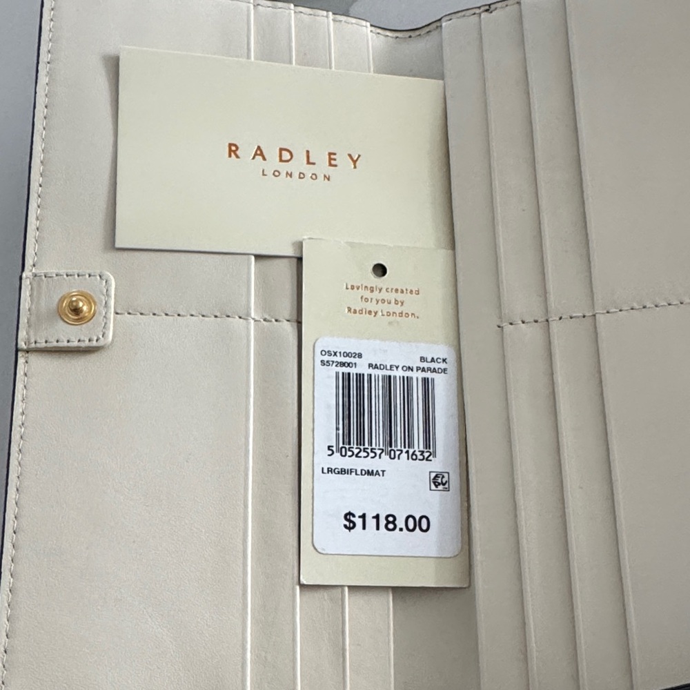 RADLEY LONDON Black Leather Zip Wallet with Scottie Dog Appliqués - Picture 4 of 6